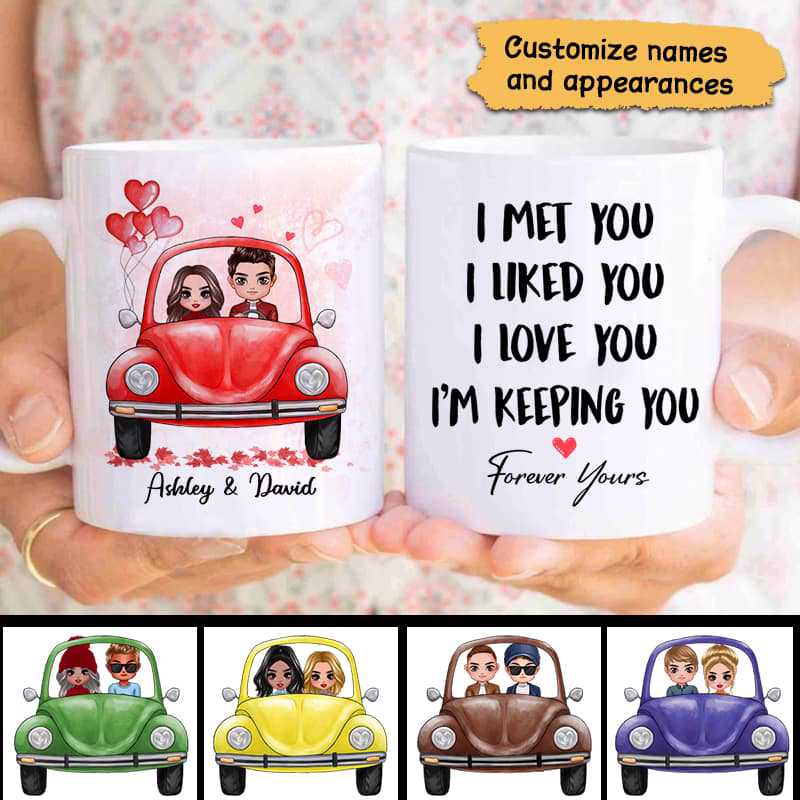 Doll Couple In Car Personalized Mug