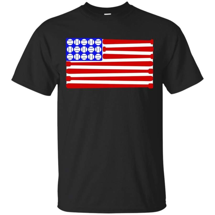 AGR Baseball American Flag T-Shirt for July 4th Independence USA zGalaxy Fashion T-Shirt