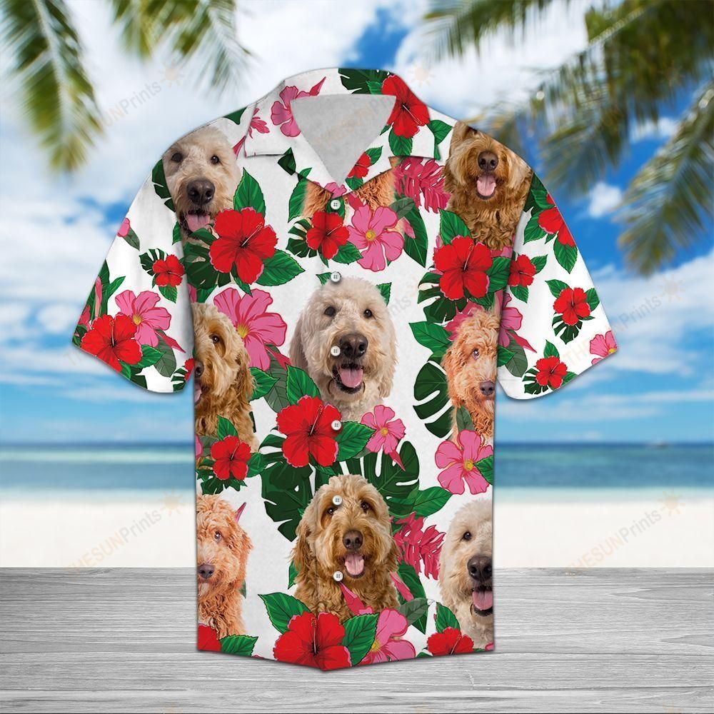 Goldendoodle Hibiscus Hawaiian Shirt Ha72395