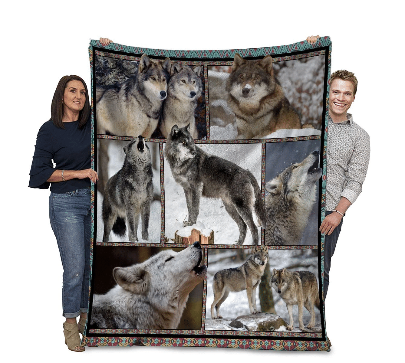 3D Animals Lover Grey Wolf Cozy Fleece Blanket Sherpa Blanket