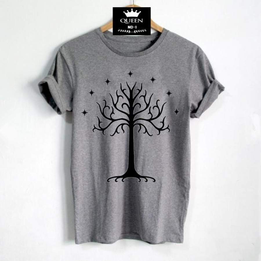 The Lord Of The Rings Shirt White Tree of Gondor Print Women T Shirt Cotton Casual Funny T Shirt Hipster Rock Shirt