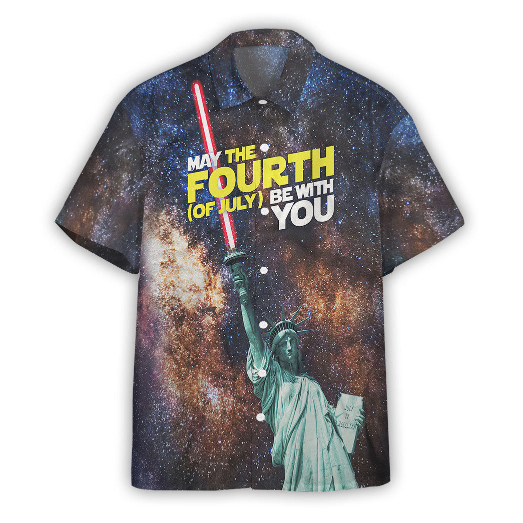 Gearhumans May The Be With You Independence Day Custom Hawaii Shirt Ha21264