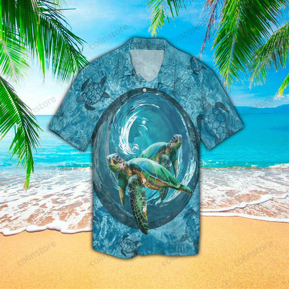 Whirlpool Turtle Polynesian Hawaii Shirt Aloha Ha33700