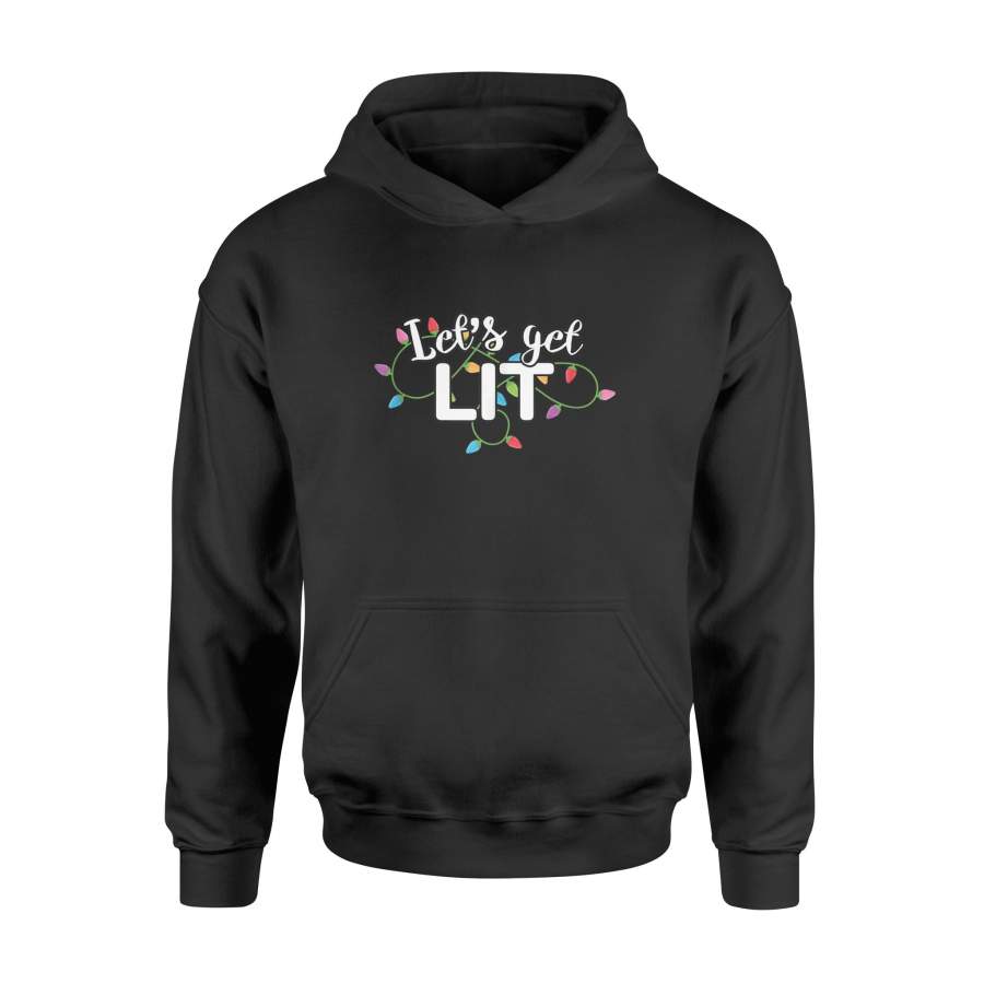 Christmas Shirt - Christmas Lights Let's Get Lit Gift - Standard Hoodie