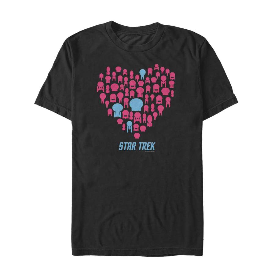 Star Trek Men’s Valentine’s Starfleet Ship Heart  T Shirt