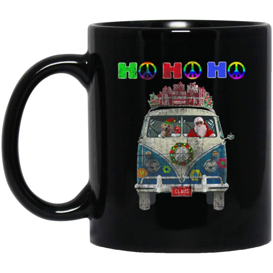 Vintage Hippie Van Santa His Labrador Dog Retro 1960s Bus 11 oz Mug