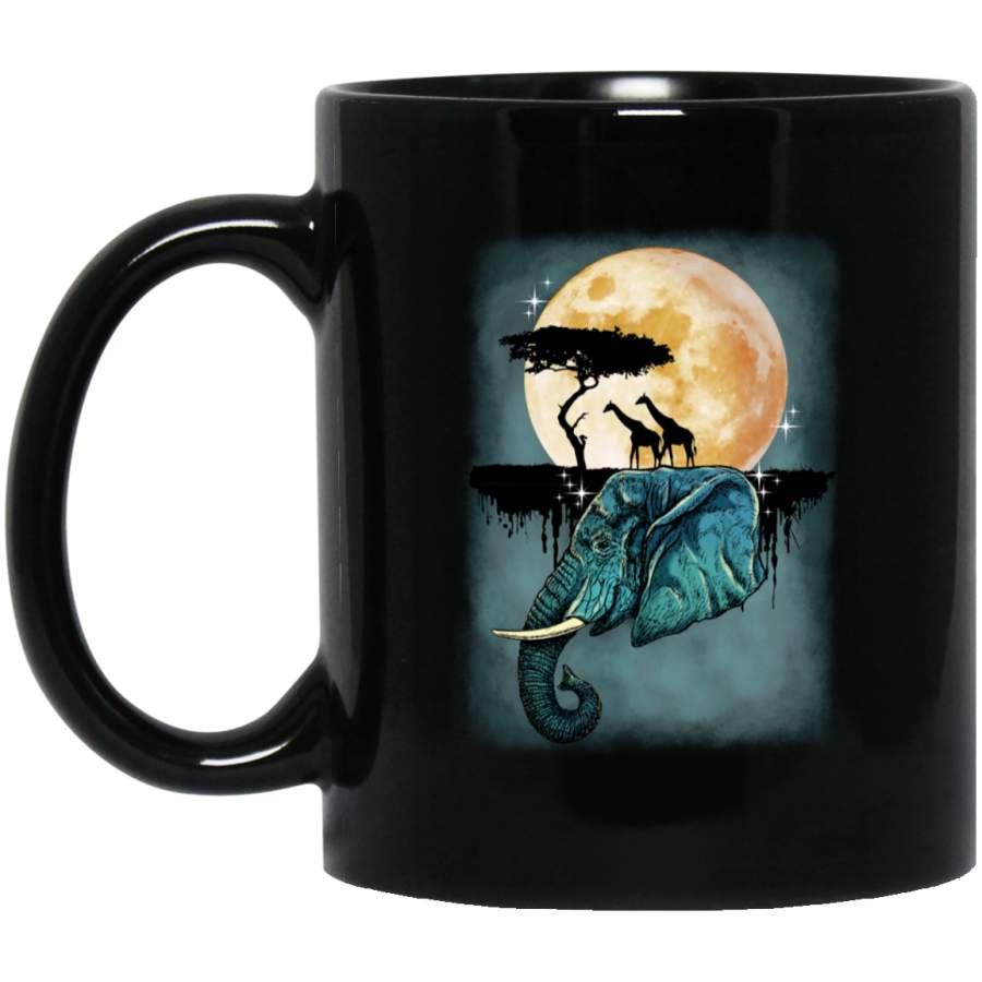 African American Coffee Mug Beautiful Elephant Art 11oz – 15oz Black Mug