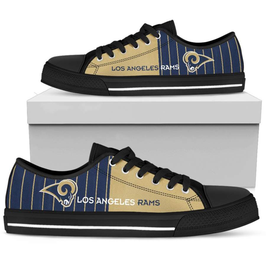 Cool Simple Design Vertical Stripes Los Angeles Rams Low Top Shoes