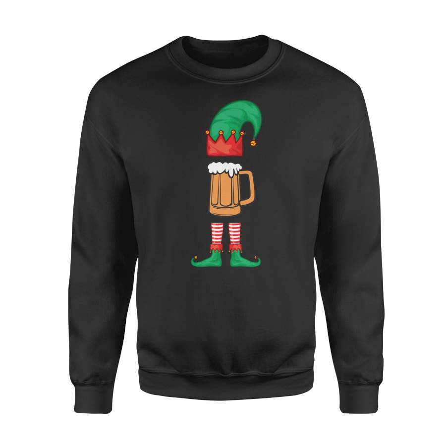 Dngfashion 's Cute Beer Elf Christmas - Standard Fleece Sweatshirt