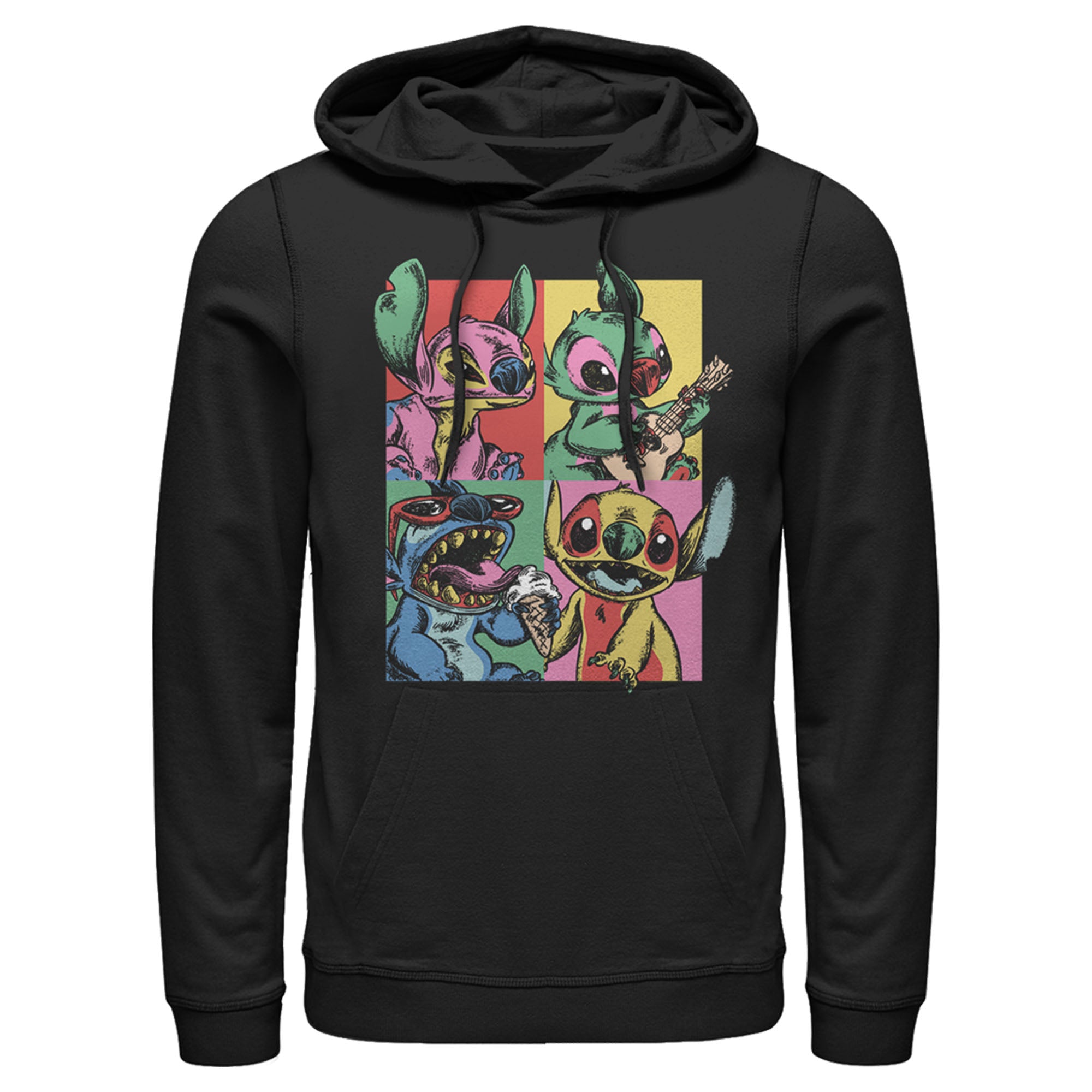 Men’S Lilo & Stitch Retro Panel Pull Over Hoodie