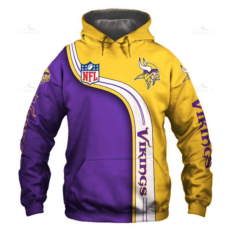 Minnesota Vikings Hoodie 3D Cute Sweatshirt Pullover Gift S