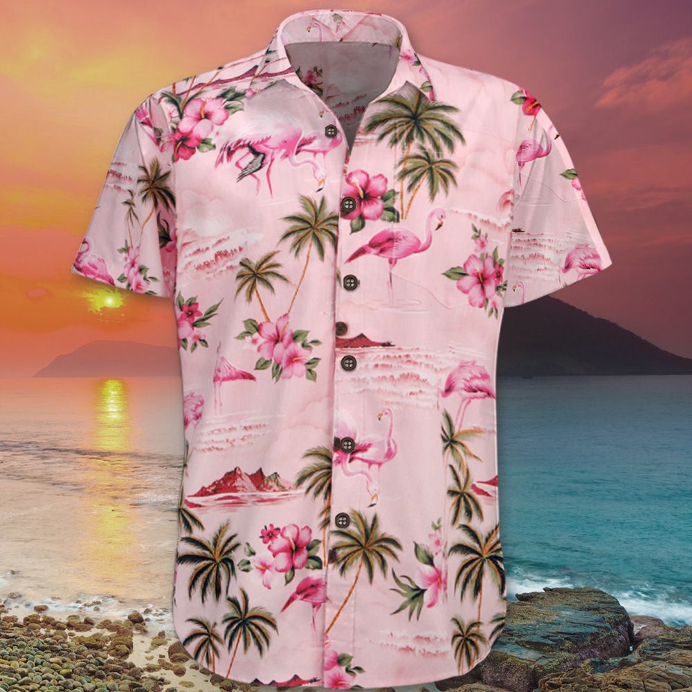 Flamingo Tropical Hibiscus Hawaiian Shirt Ladies Summer Clothes Gift For Mom Ha92729