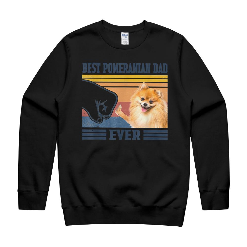 Best Pomeranian Dad Ever Father’S Day Christmas T-Shirt Crewneck Sweatshirt