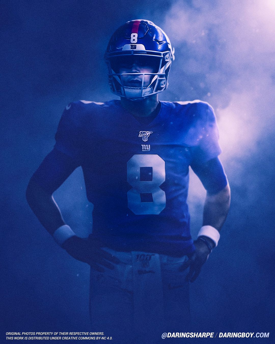 New York Giants Daniel Jones #8 Poster For Fans poster canvas