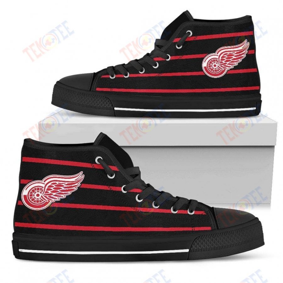 Mens Womens Detroit Red Wings High Top Shoes Edge Straight Perfect Circle Shoes TMT572