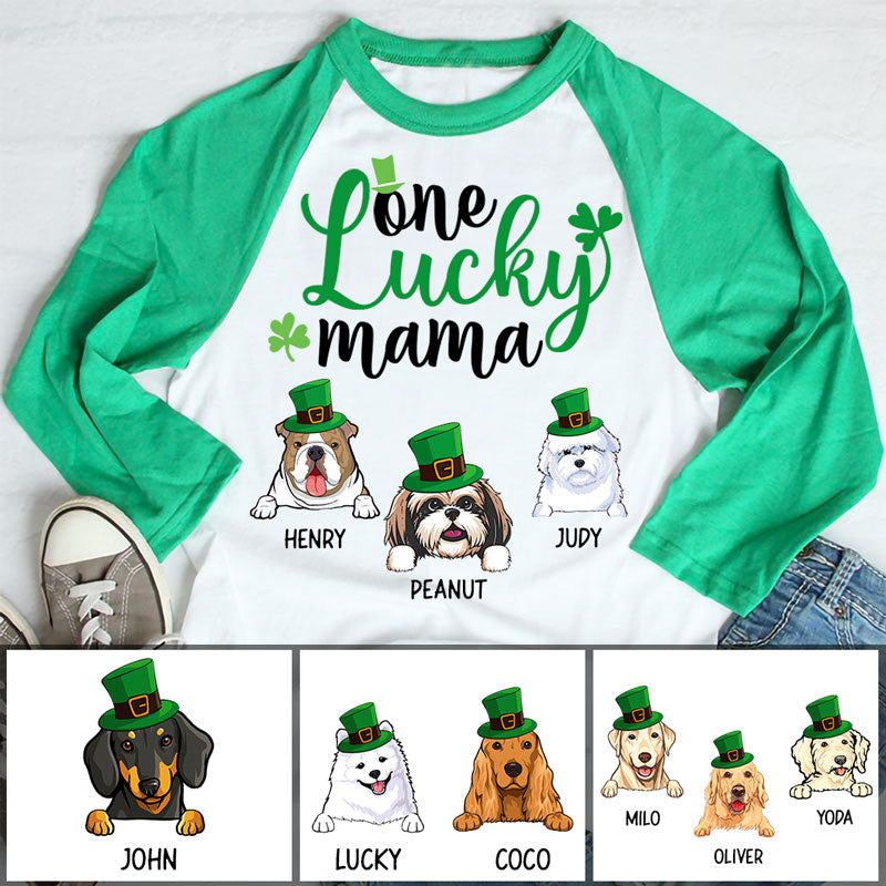 One Lucky Mama, St Patrick'S Day Shirt 2021, Personalized St. Patrick'S Day Unisex Raglan Shirt, St Patricks Day