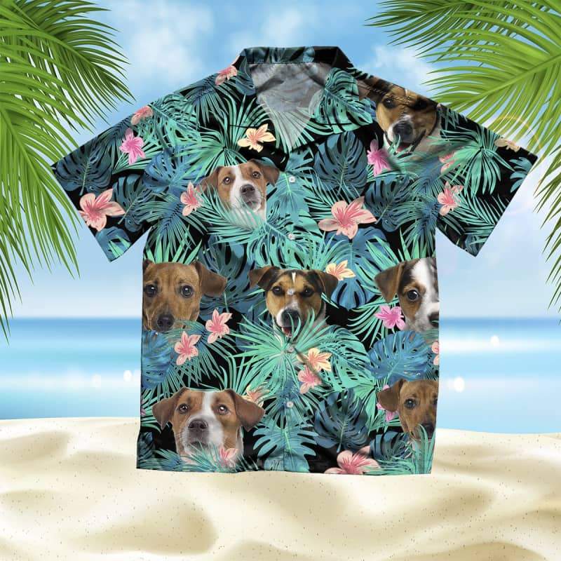 Smooth Fox Terrier Hawaiian Shirt, Dog Summer Leaves Hawaiian Shirt, Unisex Print Aloha Short Sleeve Casual Shirt