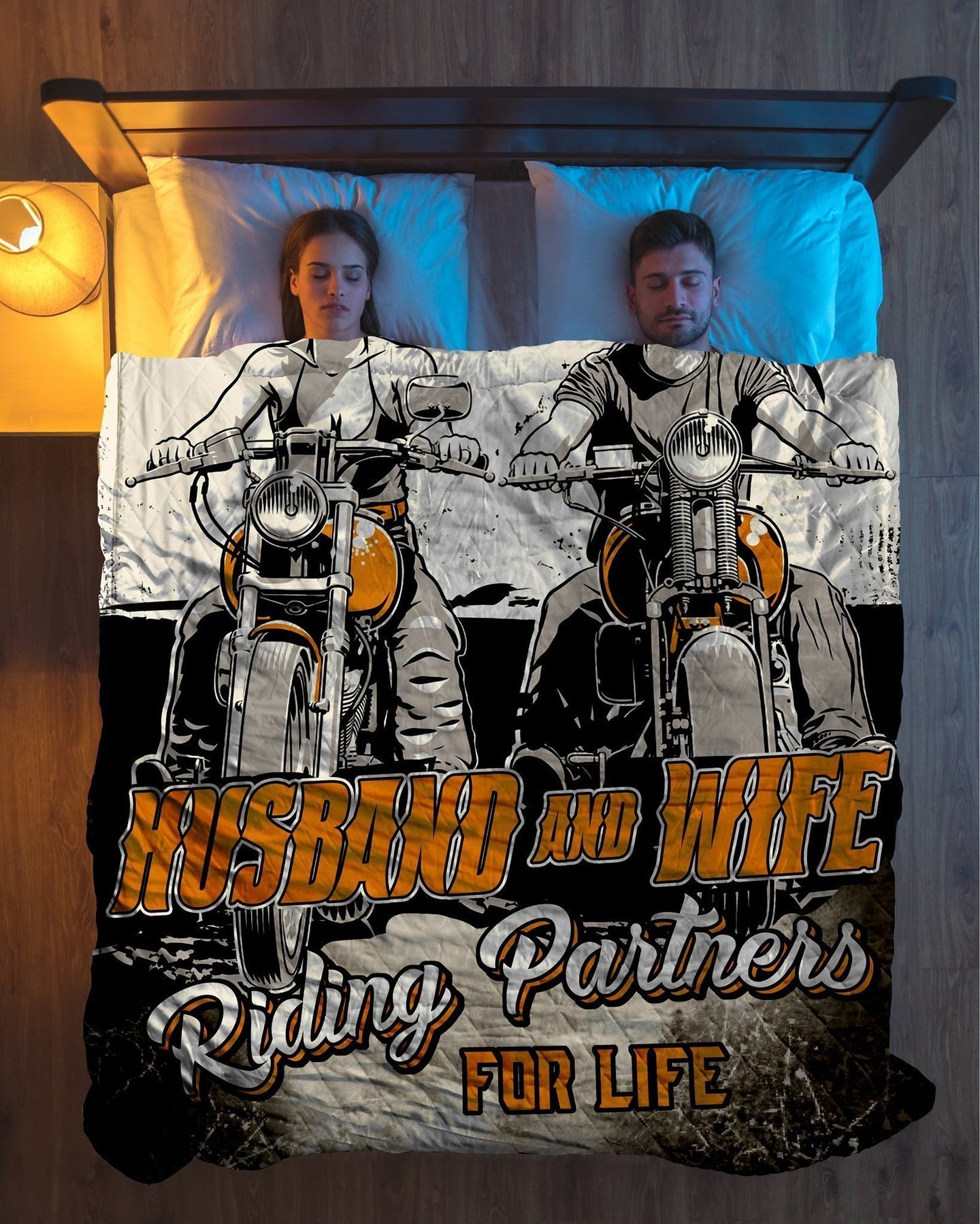 Blanketify Husband And Wife Riding Partners For Life Blanket Gift For Wife Husband Couple Valentine’S Day Birthday Gift Home Decor Bedding Couch Sofa Soft And Comfy Cozy