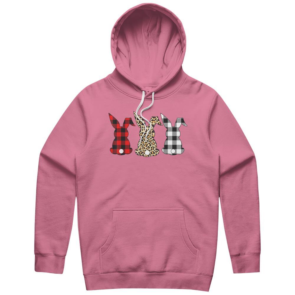 Bunny Rabbit Leopard Buffalo Plaid Easter Hunting Funny Gift Hoodie