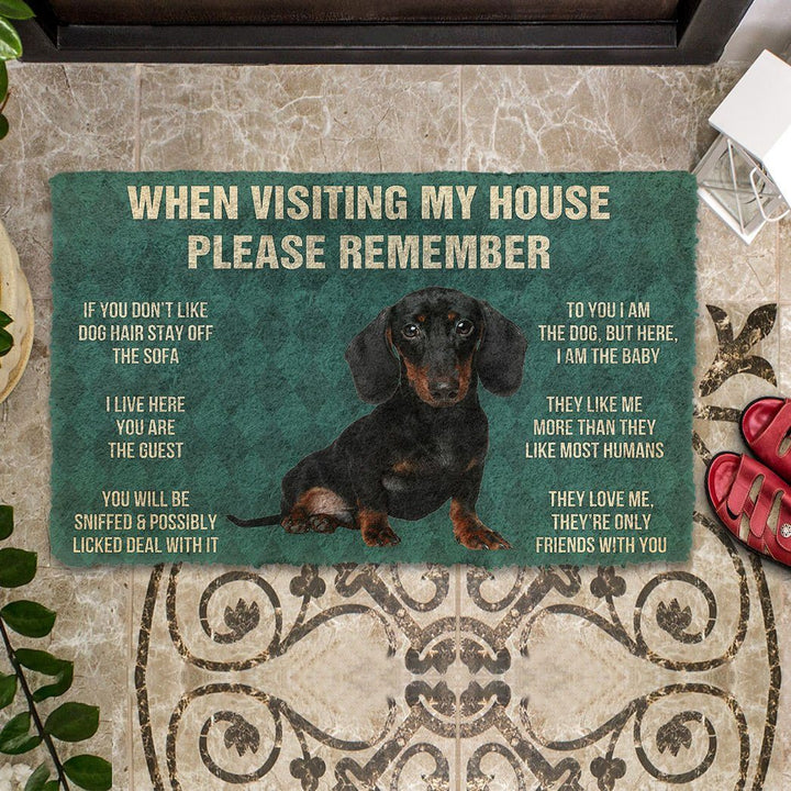 Waybackapparel Please Remember Dachshunds Puppy Dogs House Rules Custom 3D Doormat