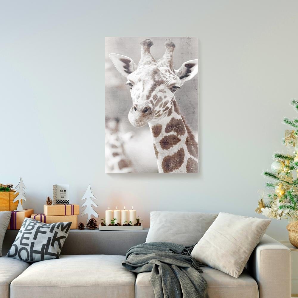 Custom Canvas Giraffe Face Full Printing Animal Wall Art Canvas Dorm Room Canvas