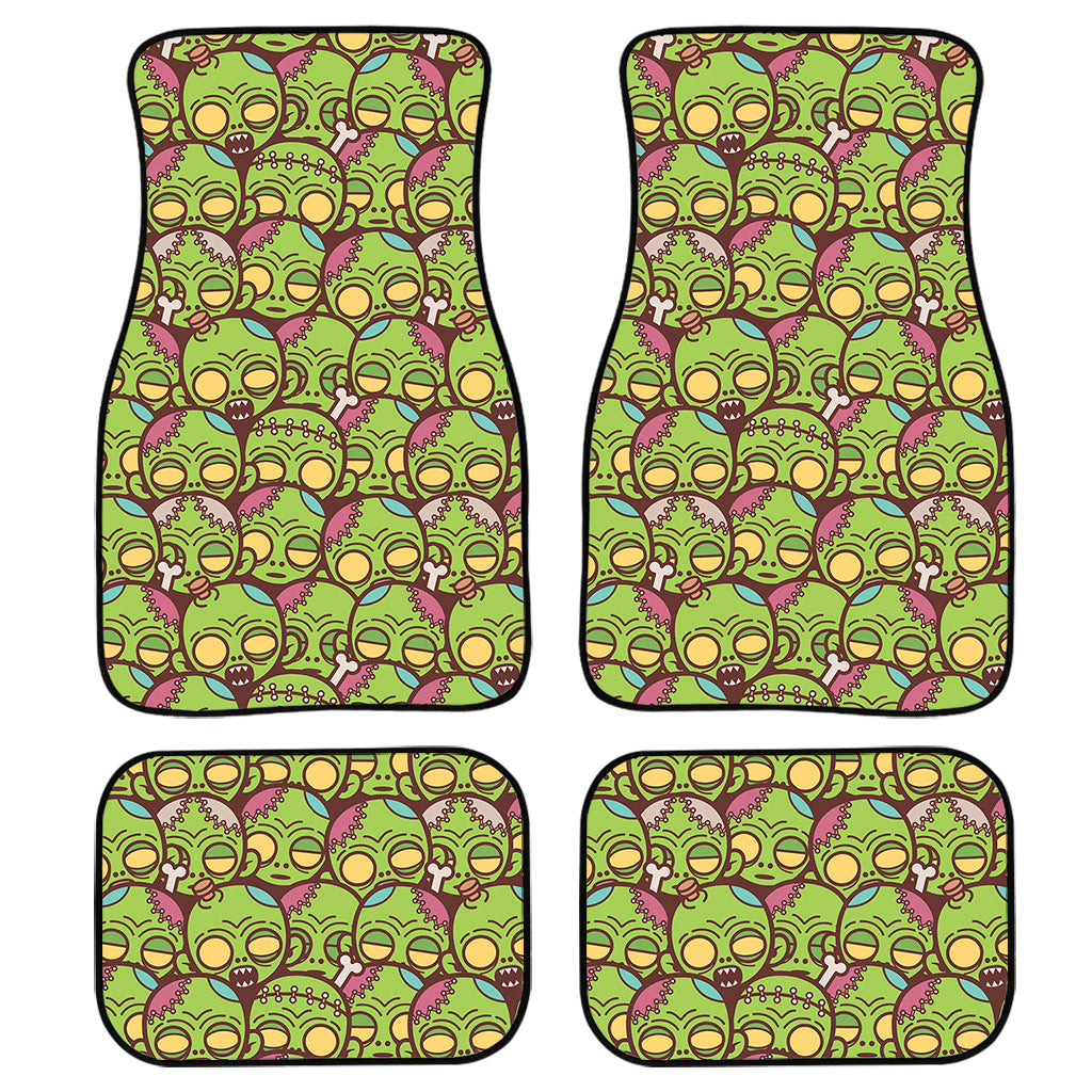 Cute Zombie Pattern Print Front And Back Car Floor Mats, Front Car Mat