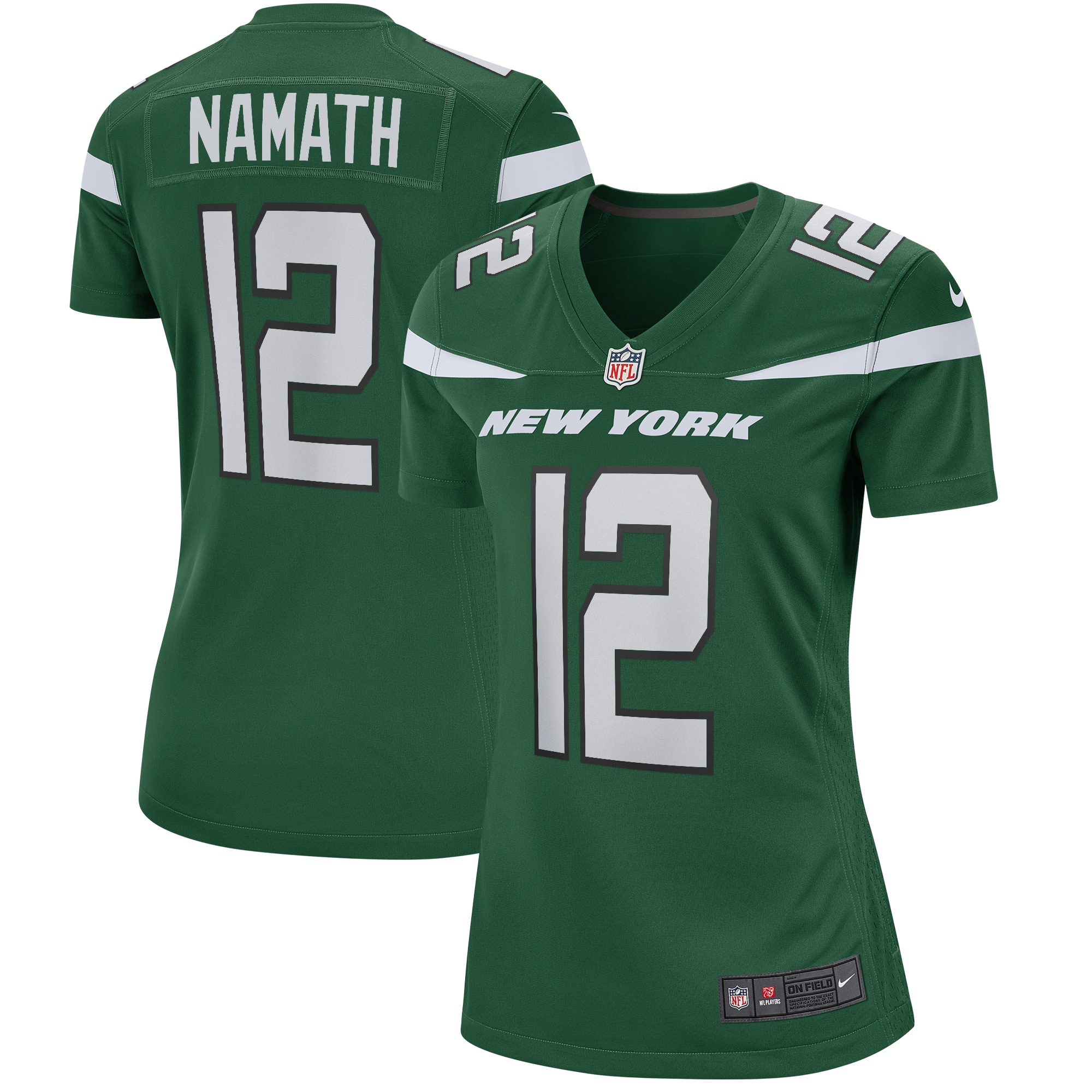 Women’s New York Jets Joe Namath Gotham Green Game Retired Player Jersey