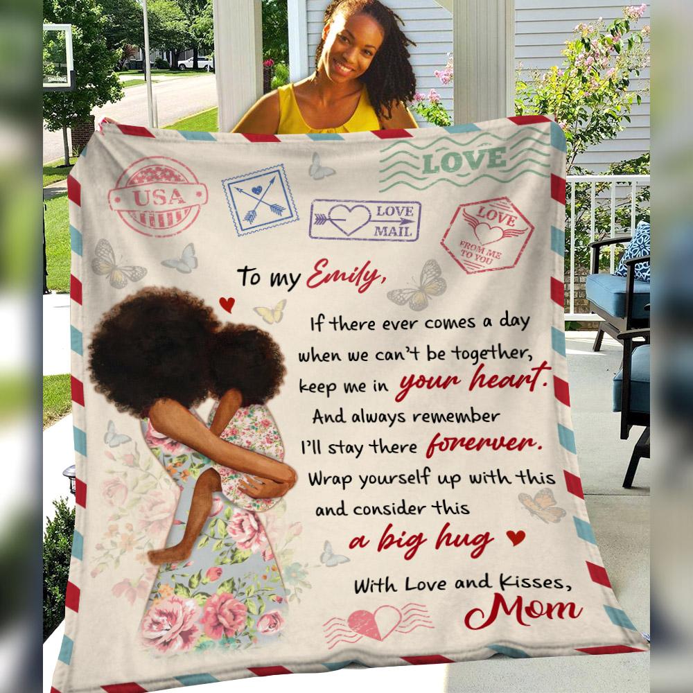 [Personalized Name] With Love And Kisses Bwa Mom Letter Fleece Blanket, Sherpa Blanket, Gift For Parent, Family Member, Friends Gift, Christmas Gift, Home Decor, Home Living