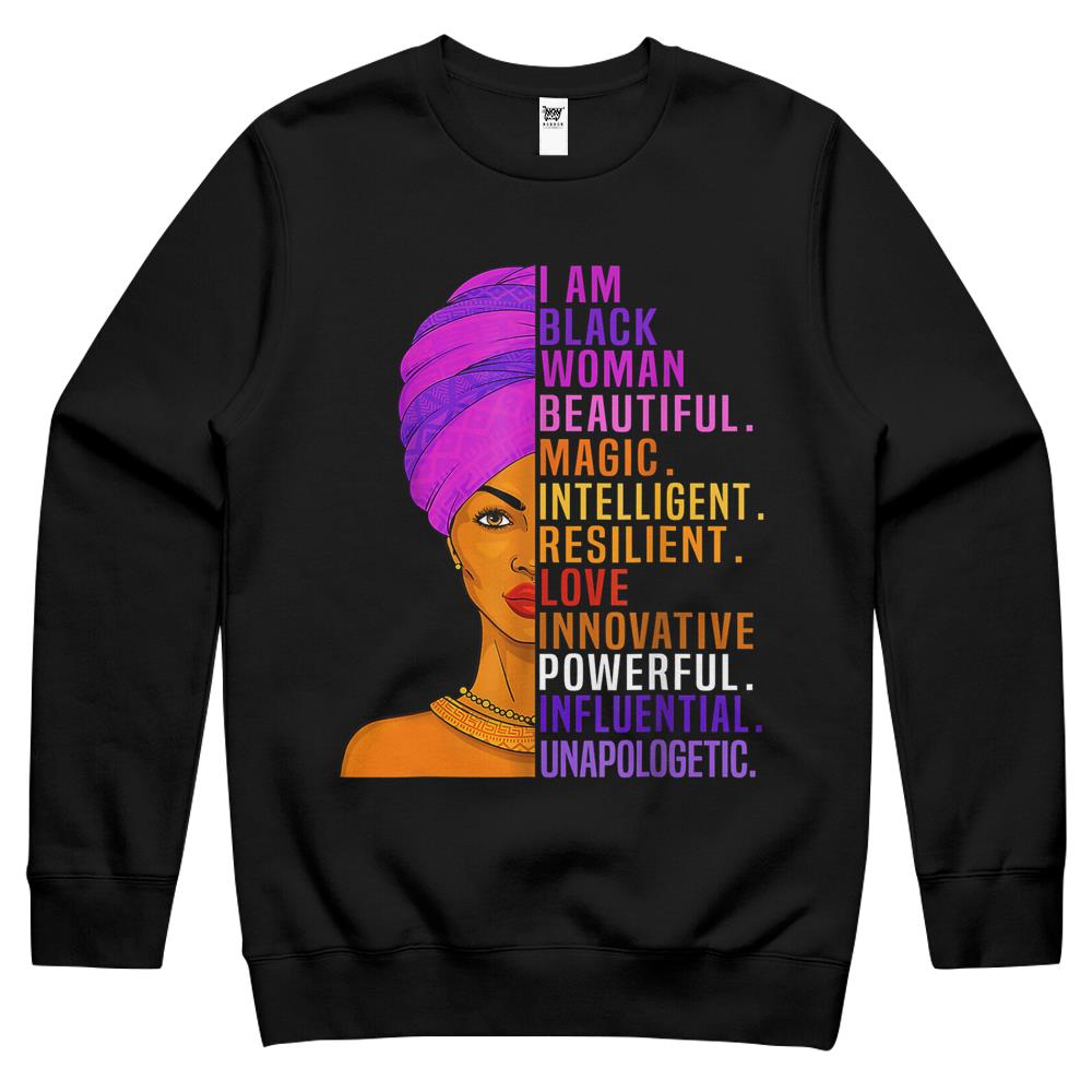 I Am Black Woman Black History Month Crewneck Sweatshirt