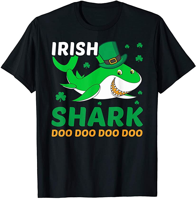 St Patrick’s Day Gifts Kids Toddler Women Men Irish Shark T-Shirt