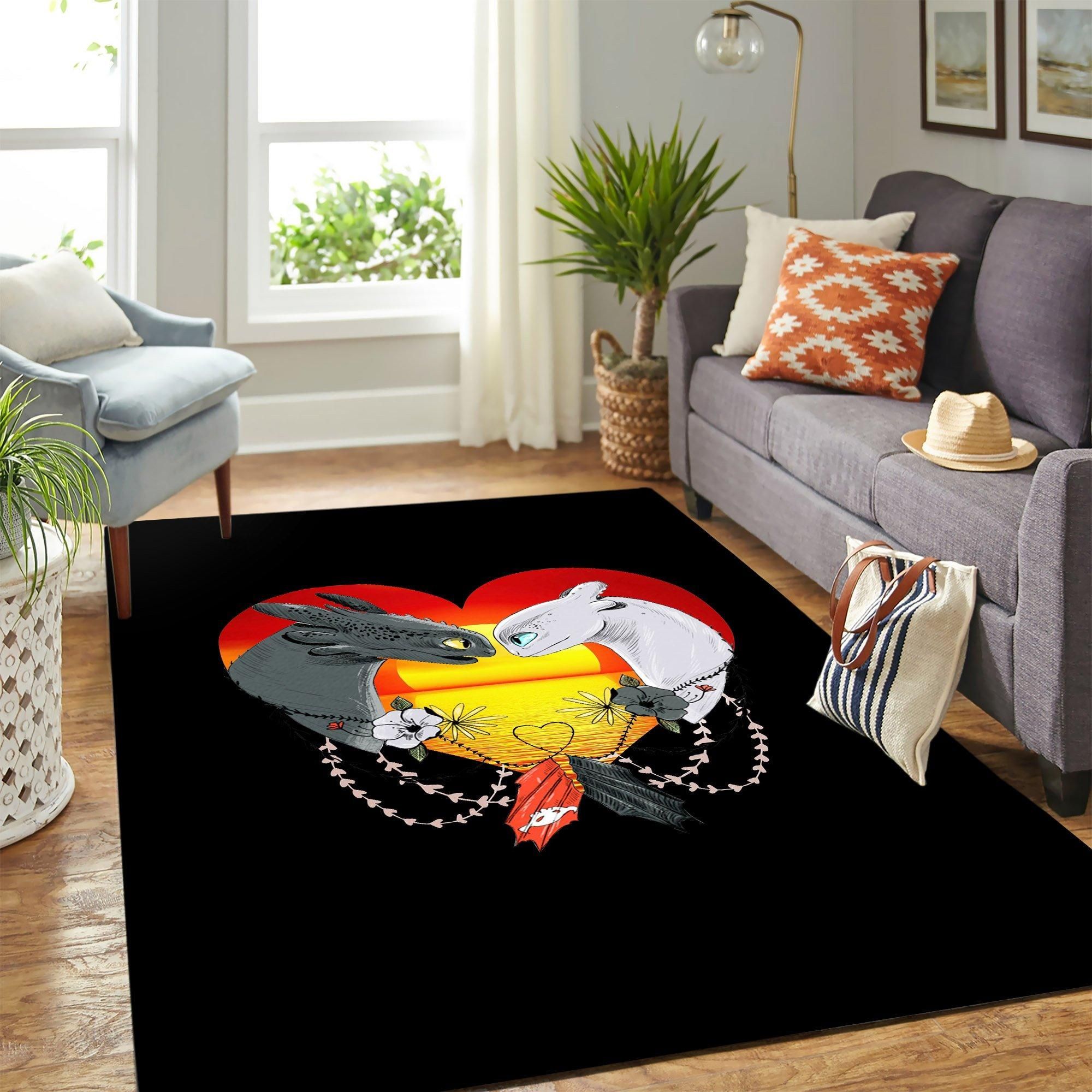 Toothless And The Light Fury Area Rug Geeky Carpet – home decor – Bedroom Living Room decor