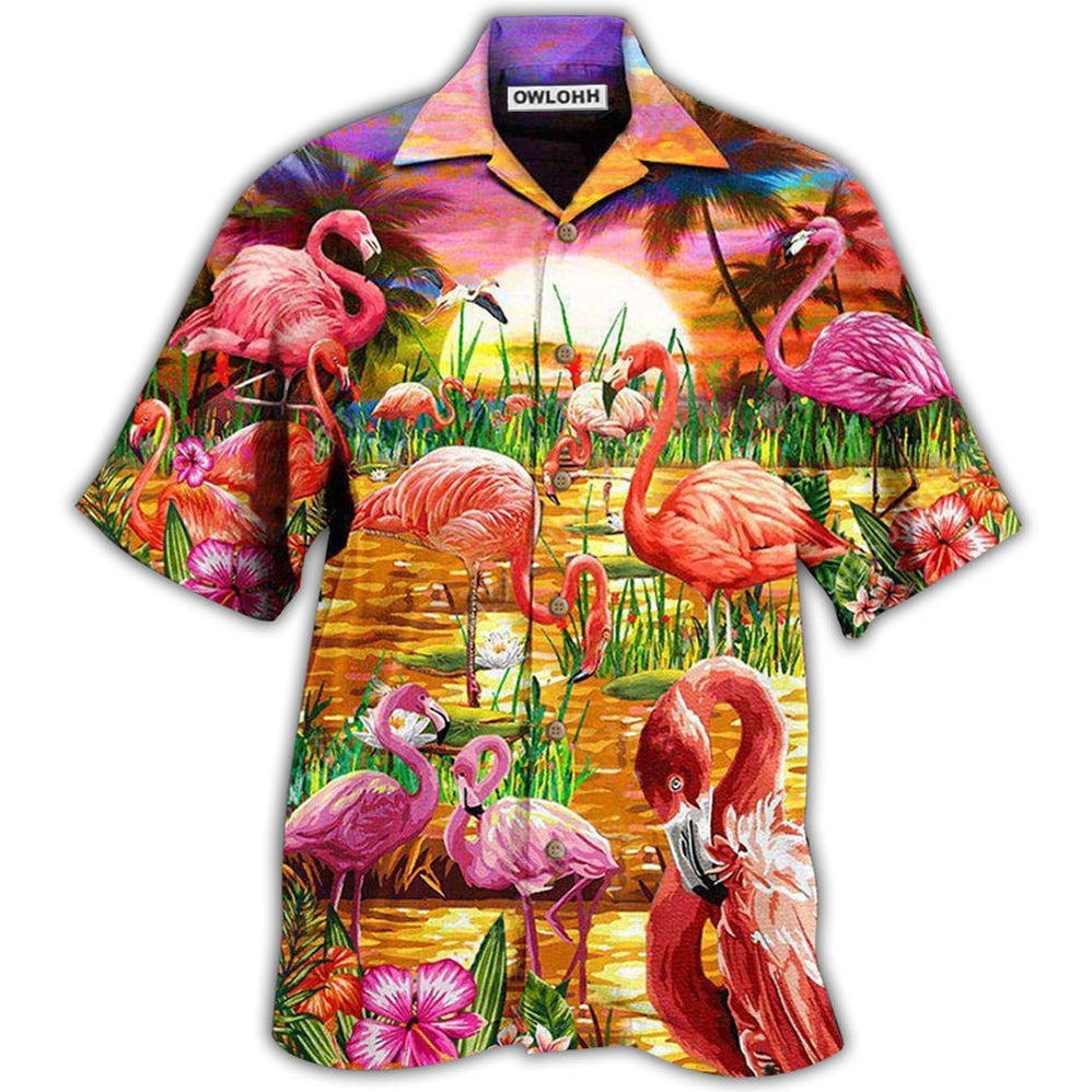 Flamingo Romantic Sunset With Hawaii Shirt Ha92703