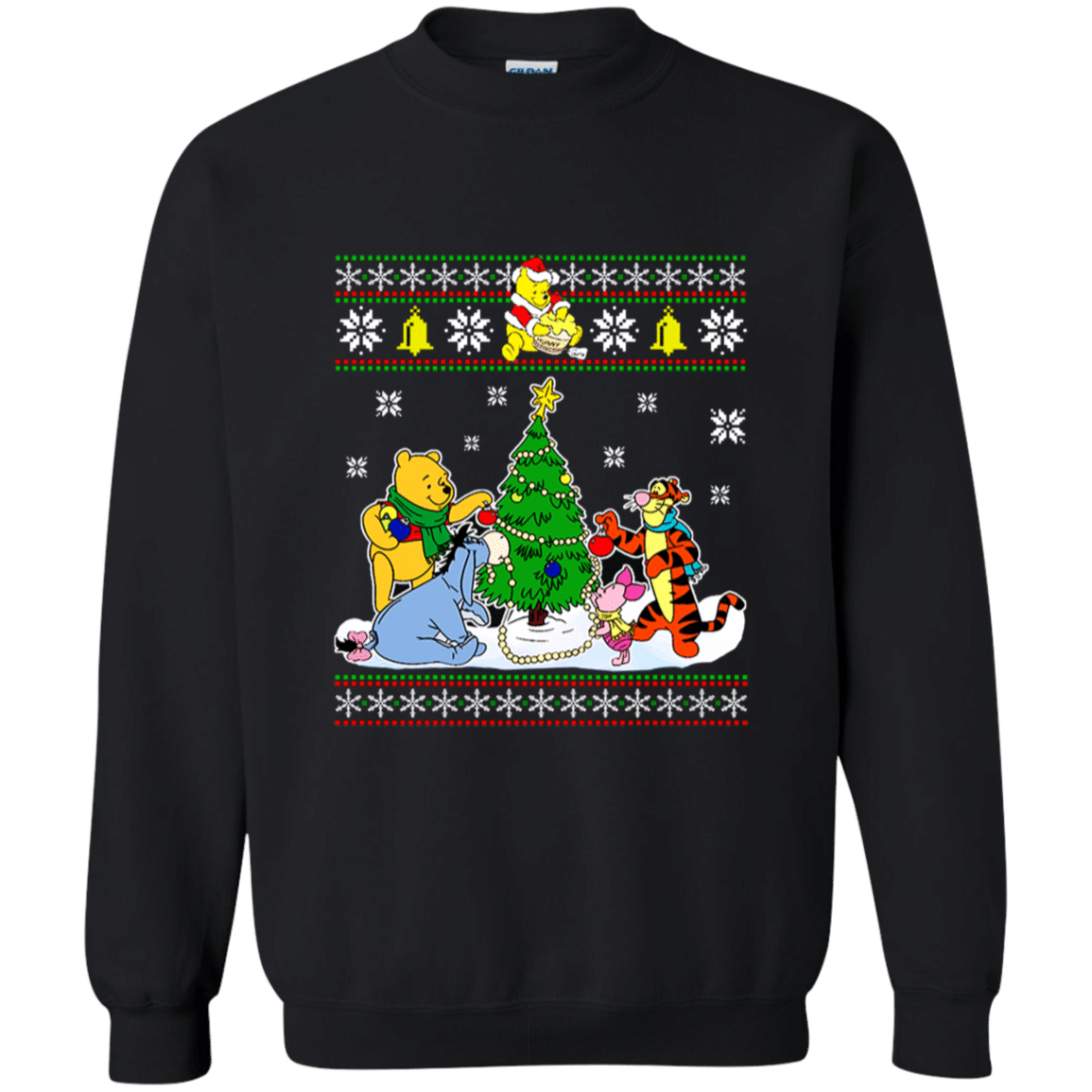 Buy Winnie The Pooh And Friends Ugly Christmas Shirt G180 Gildan Crewneck Pullover Sweatshirt  8 Oz.