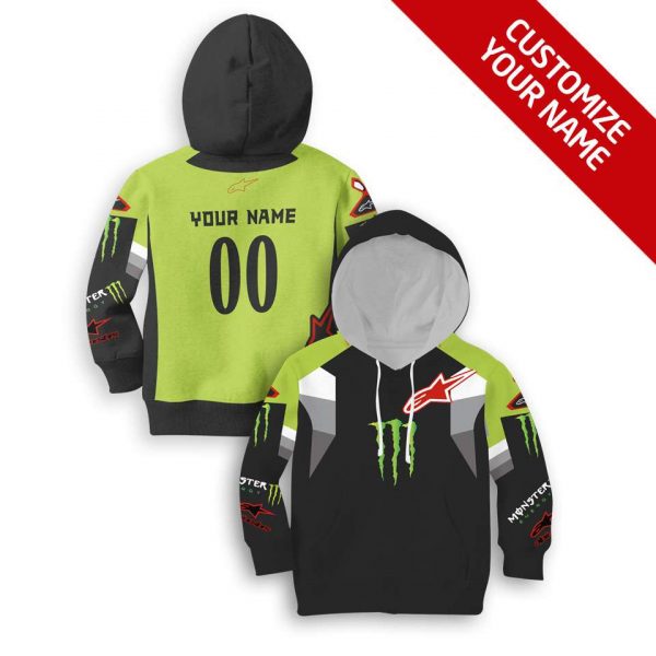 Monster Energy Personalized Name Number Unisex Kid Hoodie All Over Printed Unisex Kid Hoodie Us Size