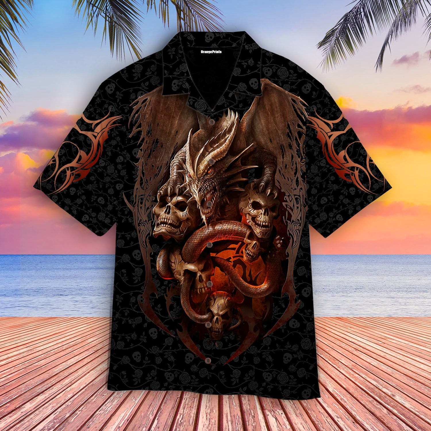 Love Dragon Skull Hawaii Shirt For Men Women Adult Ha9386