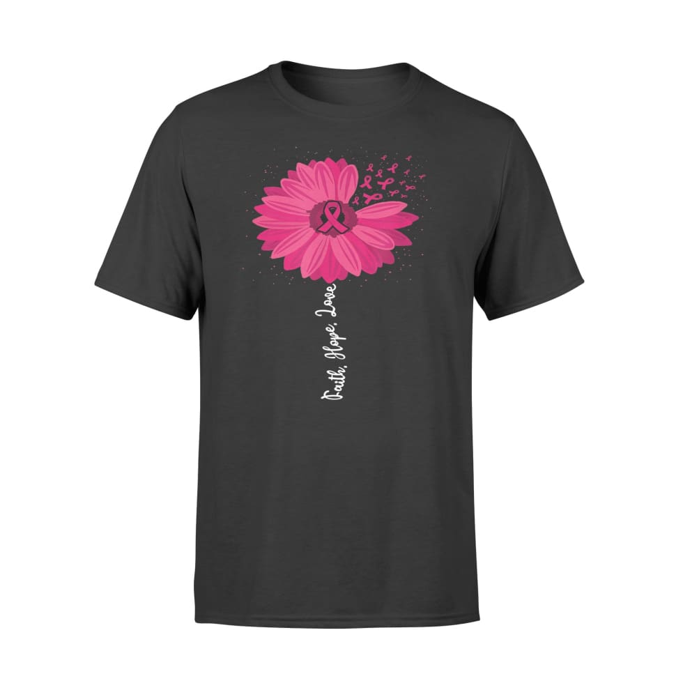 Faith Hope Love Pink Ribbon Daisy Flower Breast Cancer Shirt For Men Women Graphic Unisex T Shirt, Sweatshirt, Hoodie Size S – 5XL