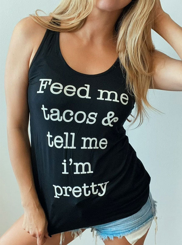 Women’S Feed Me Tacos Tank By Pink Poison Collective