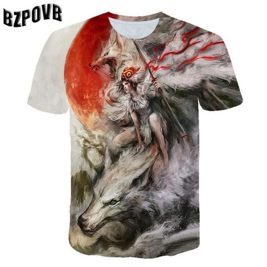 Wolf 3D Print Animal Cool Funny T-Shirt Men Short Sleeve Summer Tops