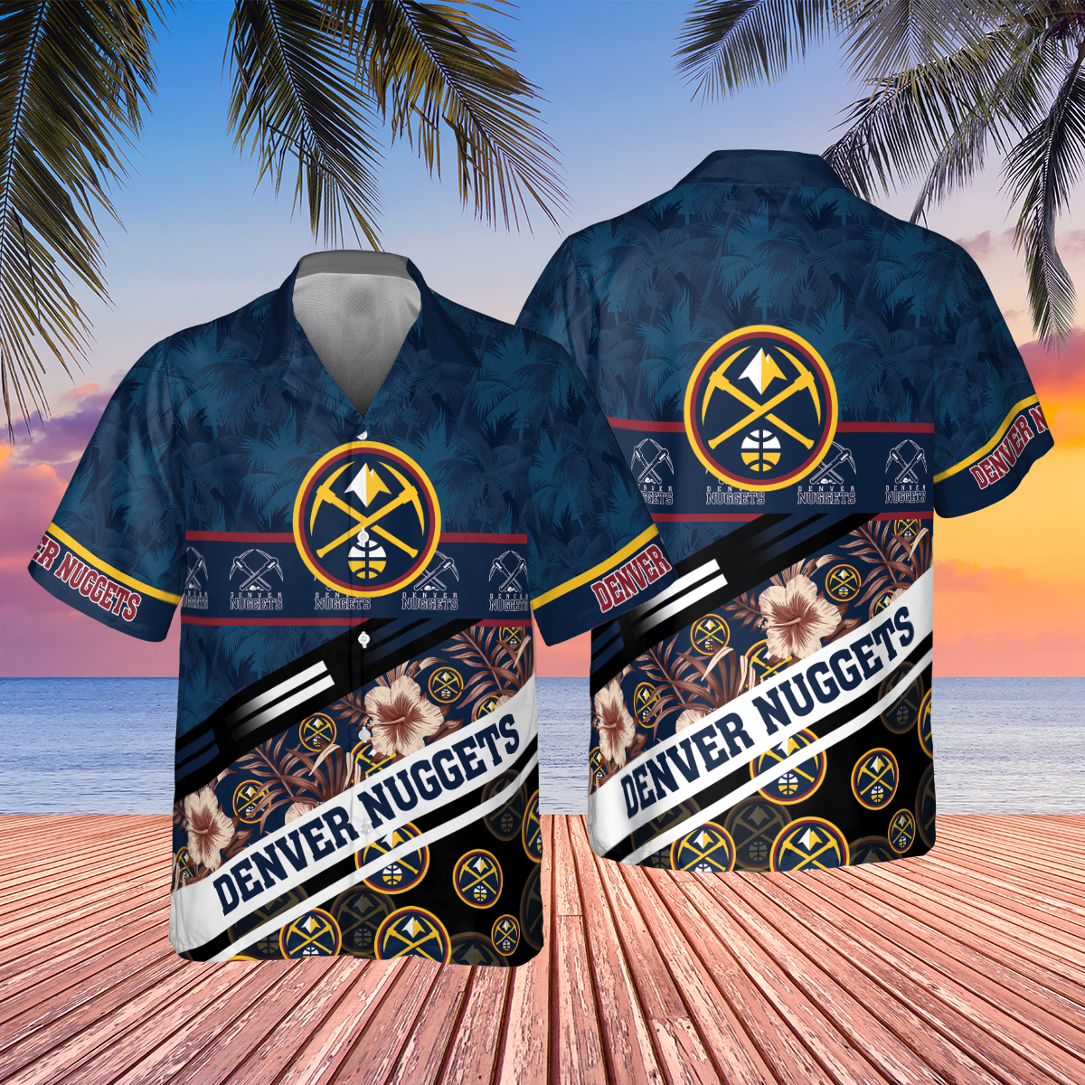 Denver Nuggets Tree Hawaii Pattern Cute Print Hawaiian Shirt