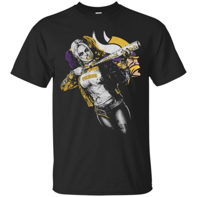 Minnesota Vikings Harley Quinn Fan Cotton T Shirt