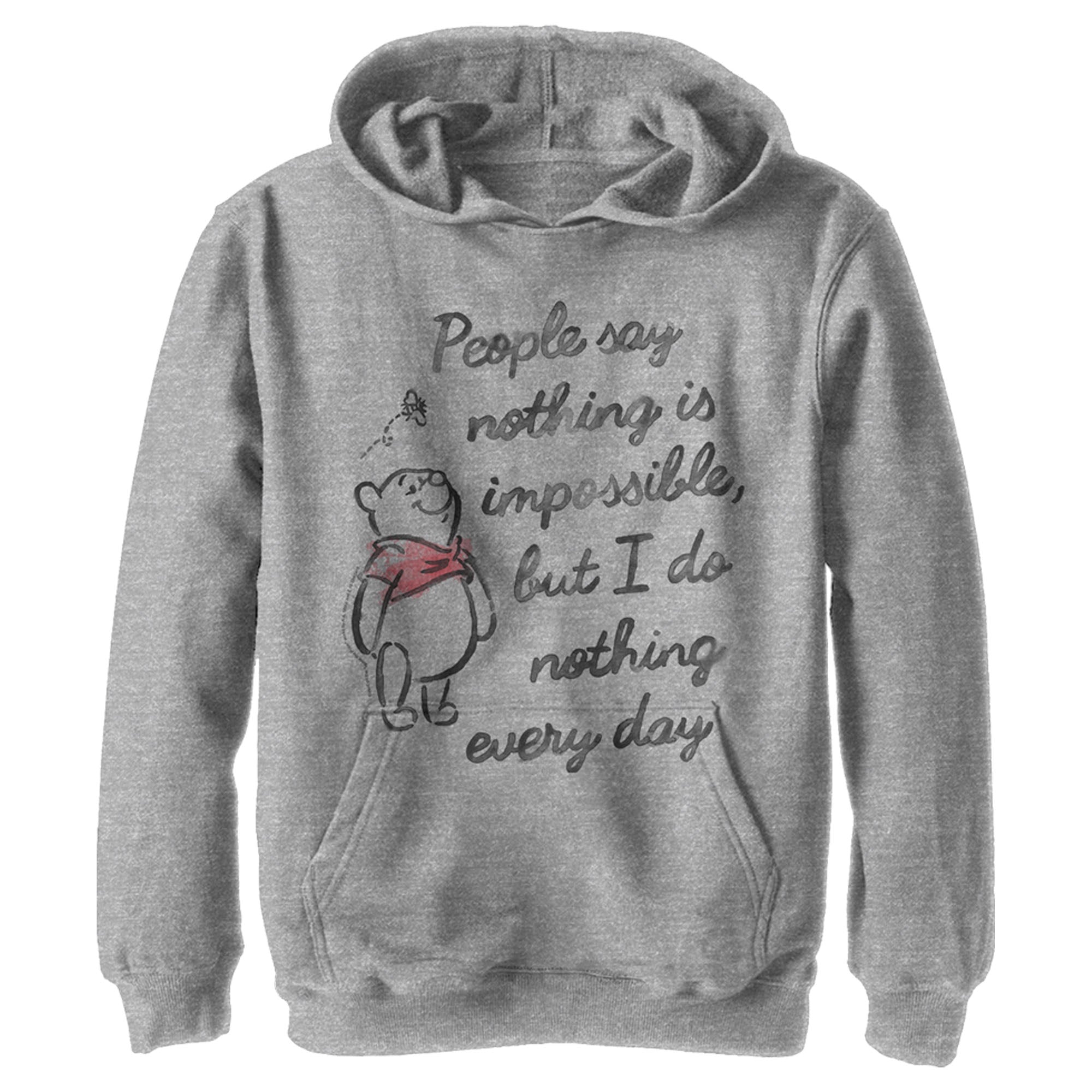 Boy’S Winnie The Pooh Nothing Is Impossible, I Do Nothing All Day Pull Over Hoodie