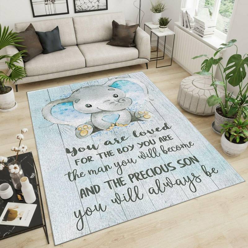 Elephants Area Rug – Home Decor – Bedroom Living Room Decor