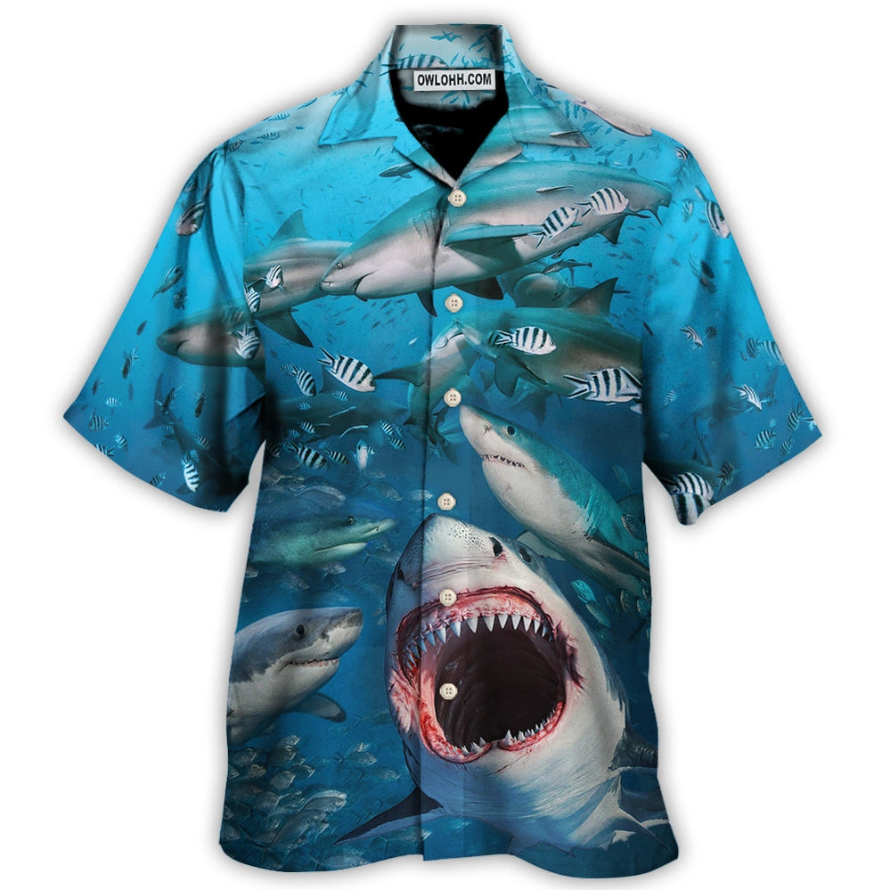 Shark That Hunt In Packs – Hawaiian Shirt  – Owl Ohh