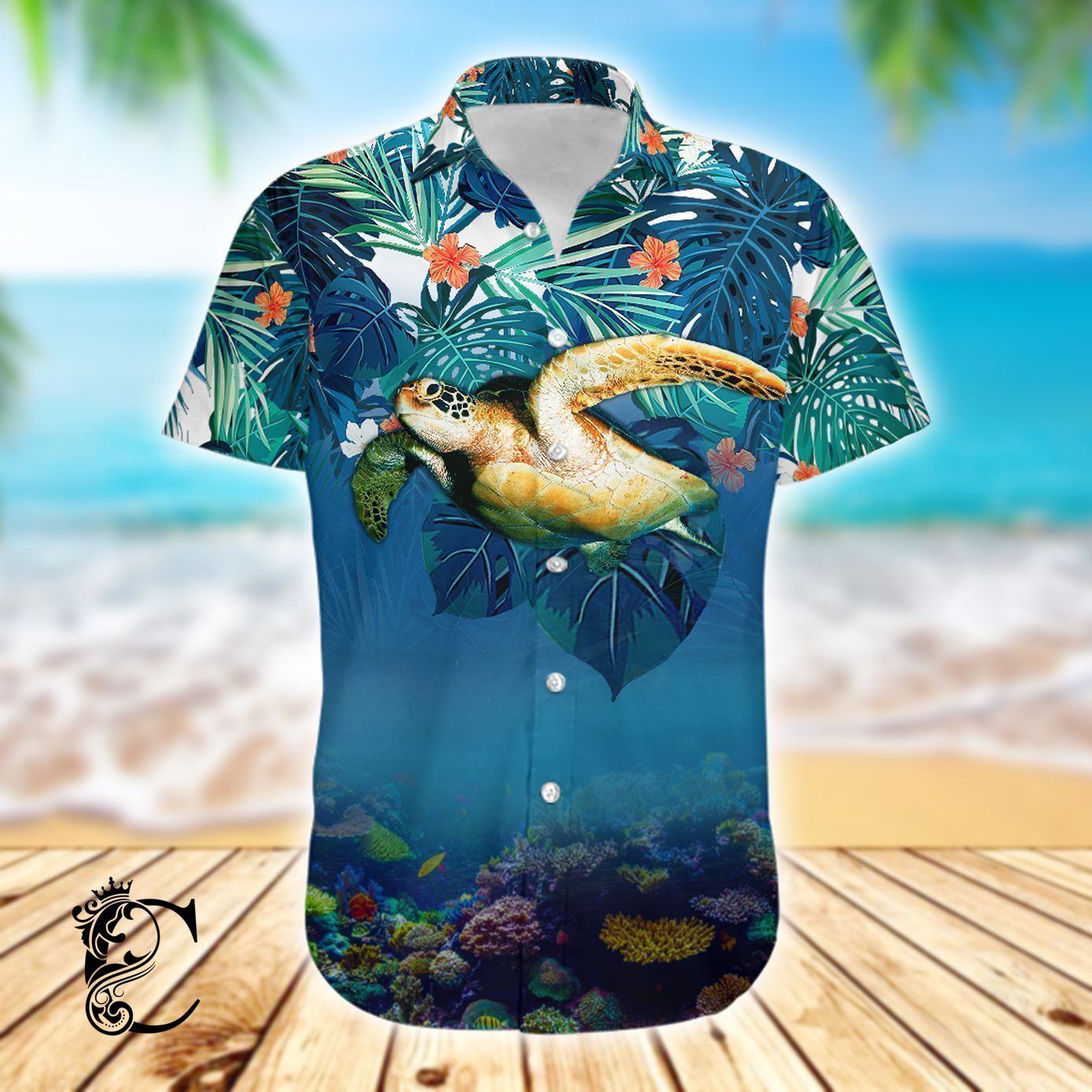 Beach Shirt Get Here Turtle – Hawaiian Shirts – Td252- Chillicothemall