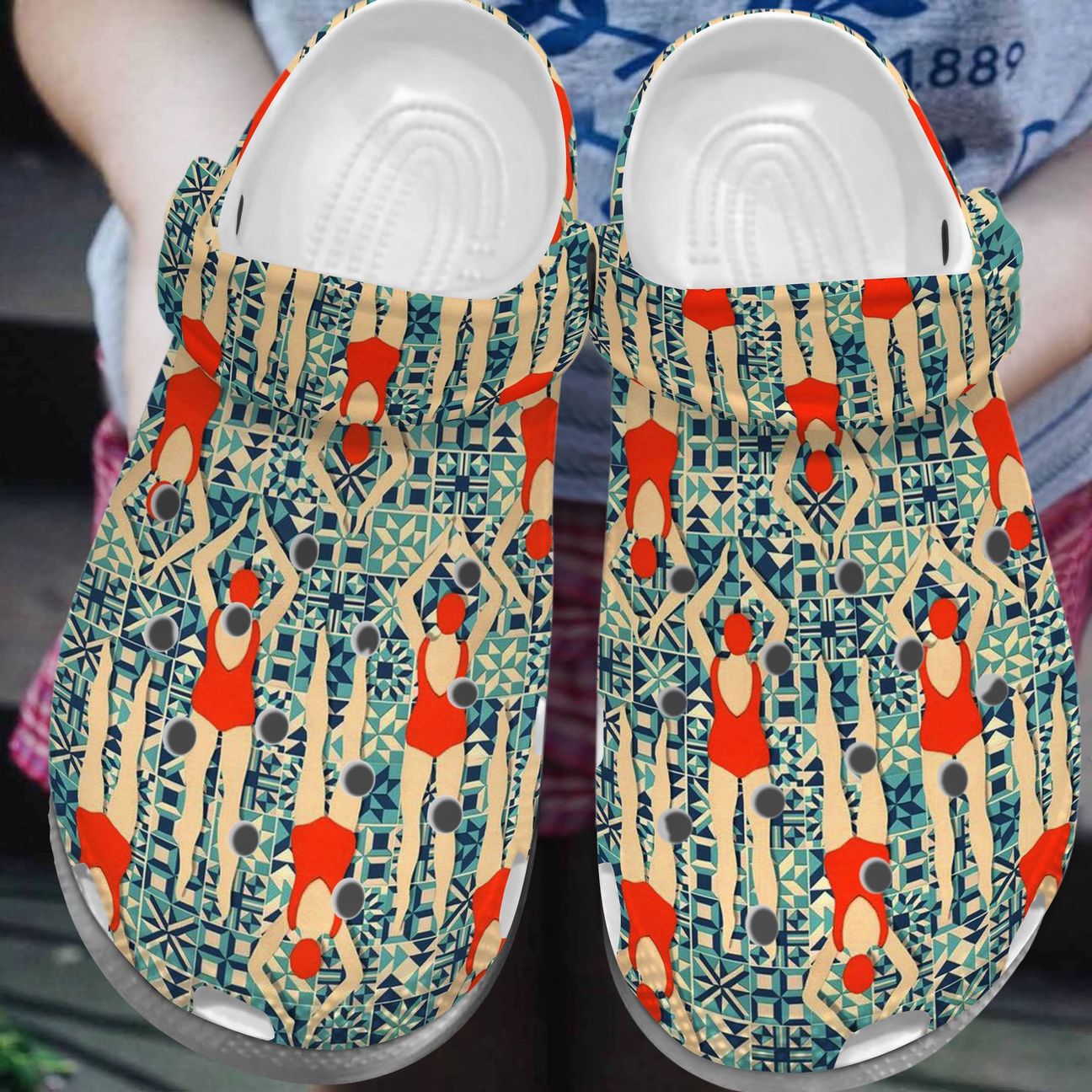 Swimming Personalized Clog, Custom Name, Text, Color, Number Fashion Style For Women, Men, Kid, Print 3D Swimmers