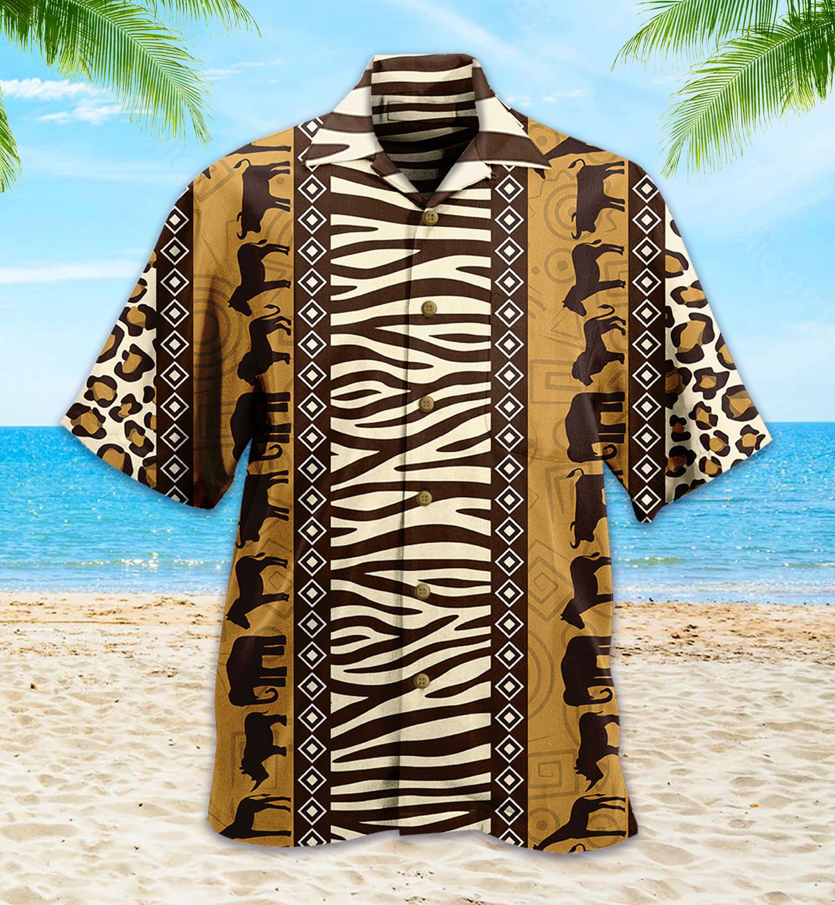 Zebra Leopard Skin Safari Brown Hawaii Shirt Ha56555