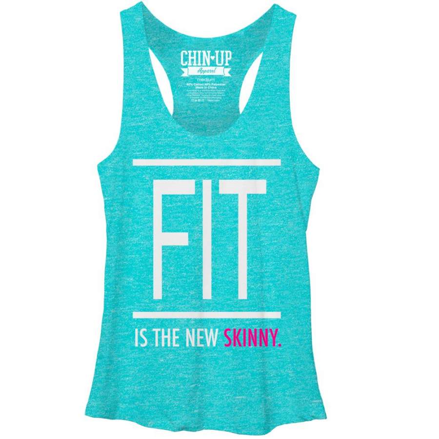 CHIN UP Women’s Fit is In  Racerback Tank Tahiti Blue