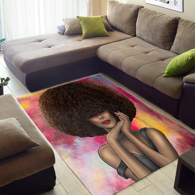 Trendy African Rug Beautiful African American Black Art African Woman African Themed Carpet African Themed Home Decor BPS4079