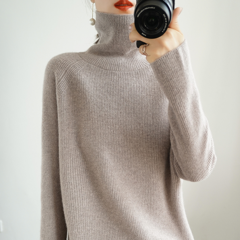 TAILOR SHEEP Women Cashmere Sweaters and Pullovers Winter Turtleneck Thicken Solid Color Soft Tops Female Fashion Loose Jumper alx