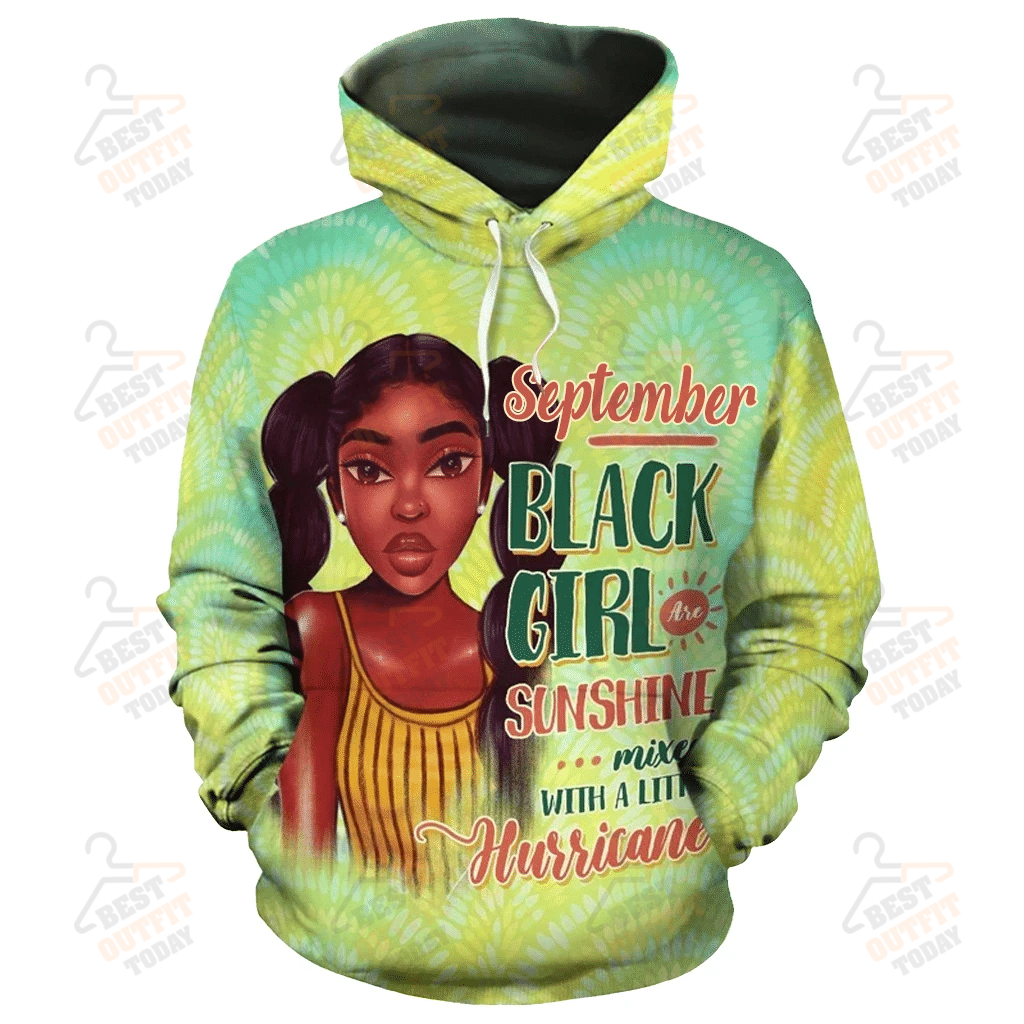 September Black Girl Sunshine Hoodie For Men And Women